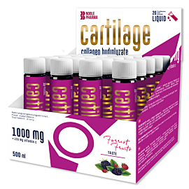 Noblepharma Cartilage 10.000mg &ndash; kolagen wołowy, 20 ampułek po 25 ml &ndash; Owoce lasu