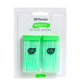 Life Dental Wykałaczki ze Szczoteczką Interdental Box Mint Double New
