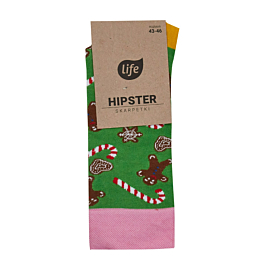 Life  Skarpetki Hipster wz&oacute;r Pierniczki Zielone rozm. 35-38