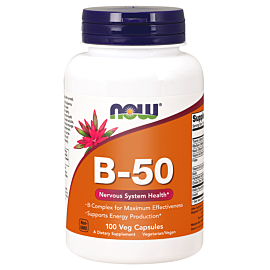 Now Foods Vitamin B-50, Kompleks witamin z grupy B, Kapsułki wegańskie