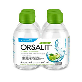 Orsalit Drink Doustny płyn nawadniający o smaku jabłkowym, 4x200 ml