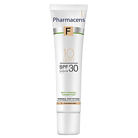Pharmaceris F Fondotinta Minerale Dermocosmetico Opacizzante SPF 30, 10 Light