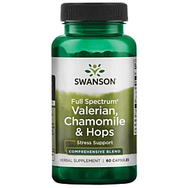 Swanson Full Spectrum Waleriana Rumianek i Chmiel Kapsułki, 60 szt.