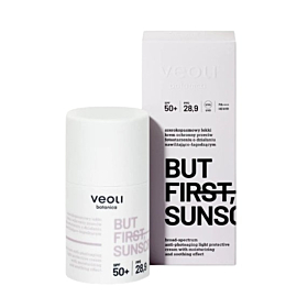 Veoli Botanica But First Sunscreen SPF50+ - Szerokopasmowy lekki krem ochronny 50ml