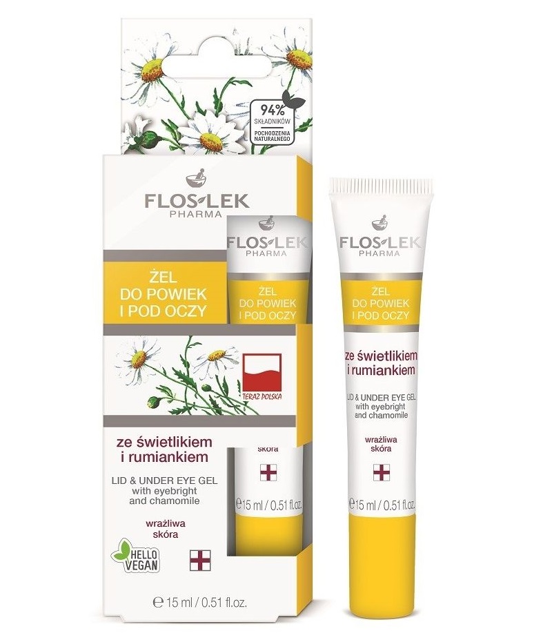 Floslek Żel do powiek i pod oczy ze świetlikiem i rumiankiem, 15ml