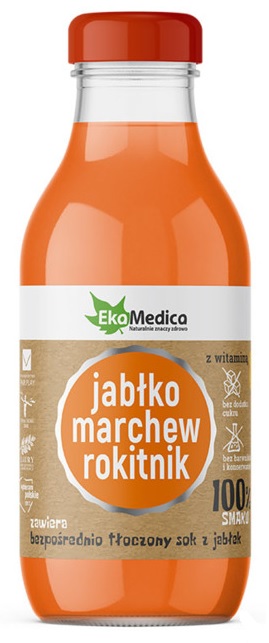 EkaMedica Jabłko-Marchew-Rokitnik, Sok, 300 ml 300 ml
