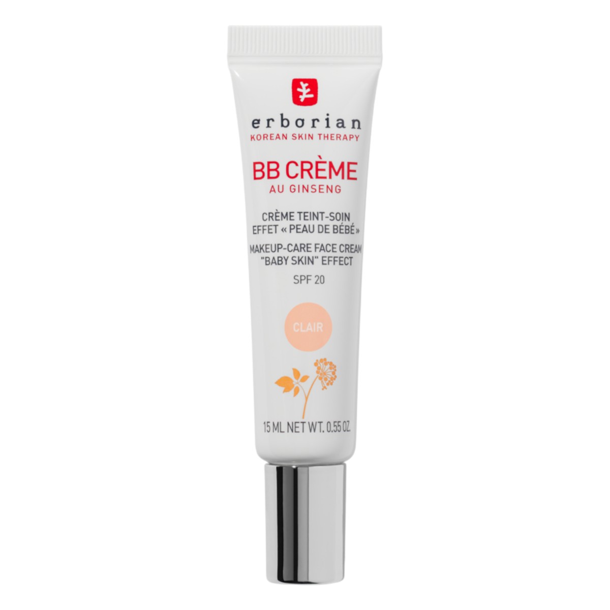 Erborian BB Cream Al Ginseng 5-In-1 Effetto Pelle di Bambino SPF 20, Chiaro