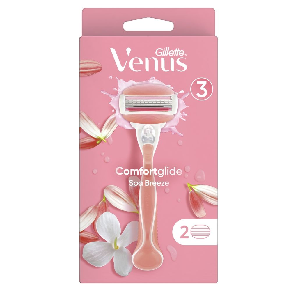 Gillette Venus Comfortglide Breeze Spa Rasoio + 2 Lame di Ricambio