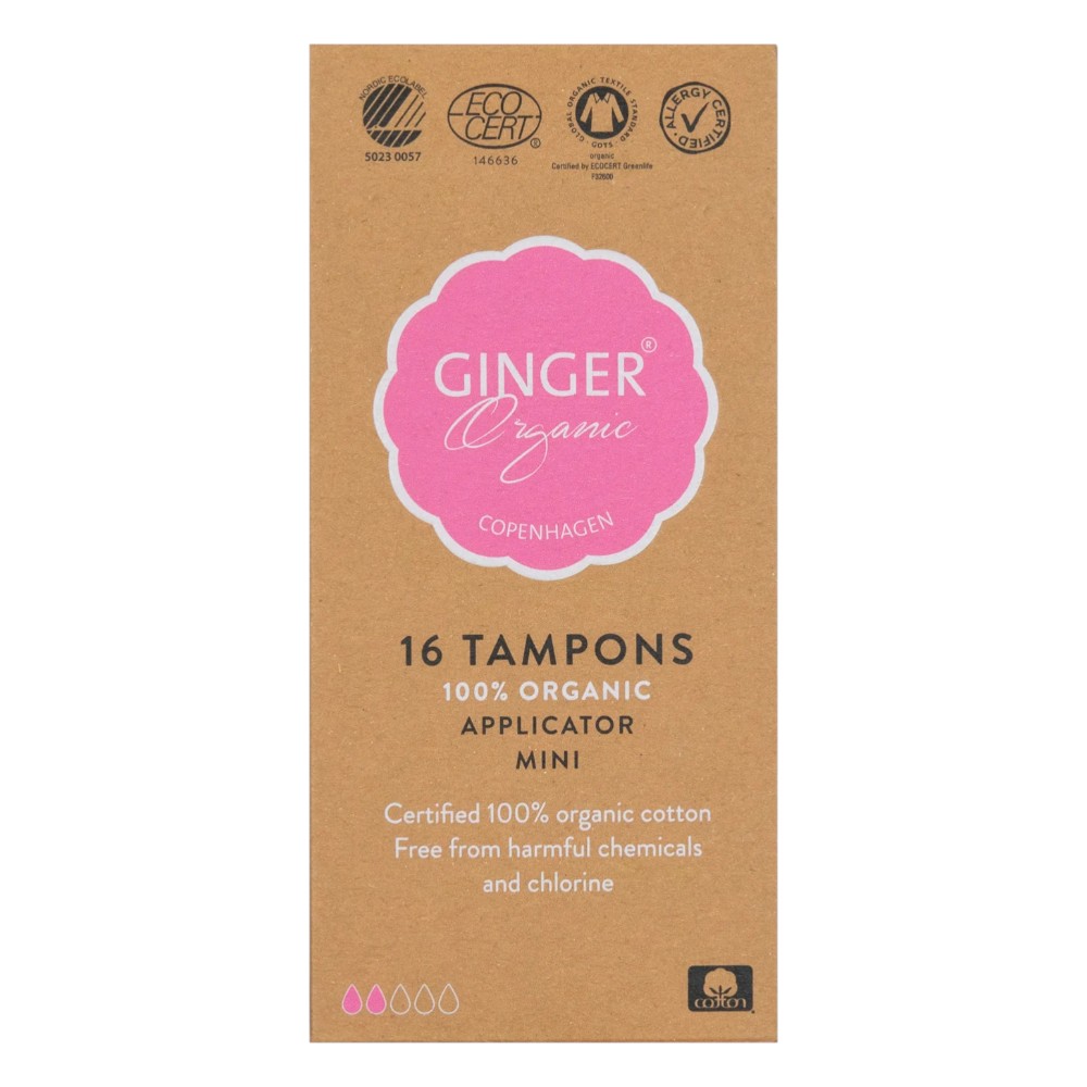 GingerOrganic Tampony z aplikatorem Mini, 16 szt.