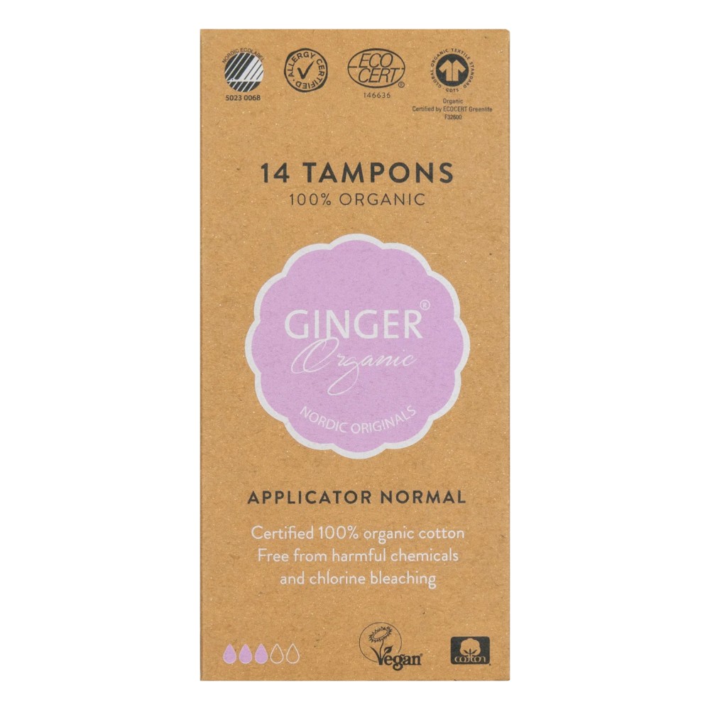 GingerOrganic Tampony z aplikatorem Normal, 14 szt.