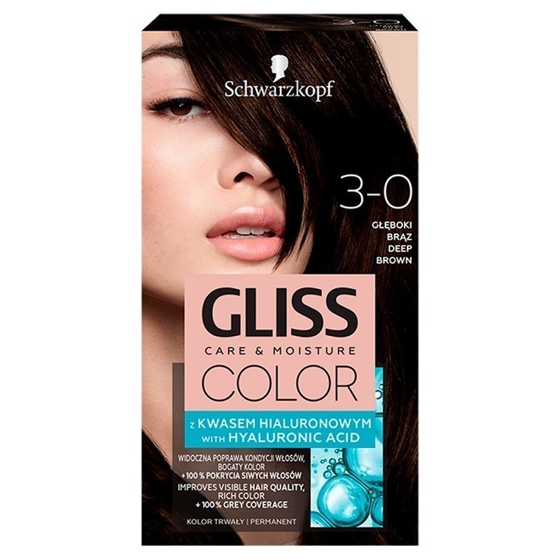 Gliss Color 3-0 Głęboki Brąz Farba do włosów, .