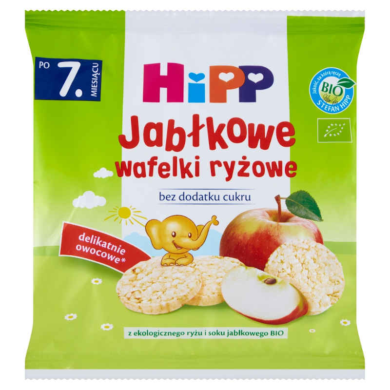 Hipp Wafelki Ryżowe Jabłkowe BIOPo 7  miesiącu 30 g