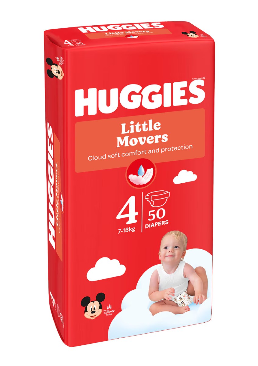 Huggies Little Movers 4 Pannolini per bambini 50 pz