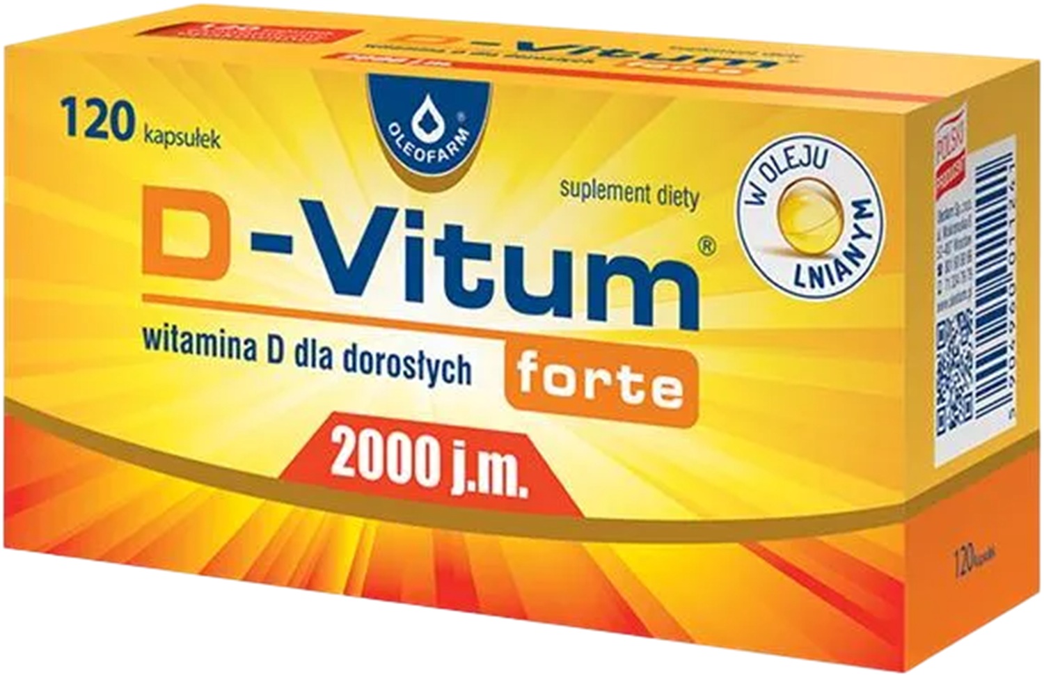 D-Vitum Forte 2000 j.m, kapsułki 120 szt.