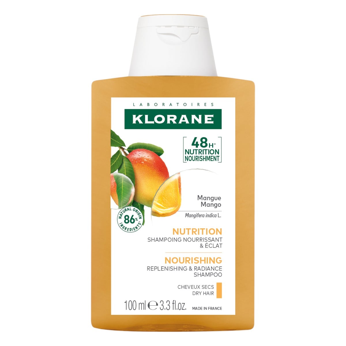 Klorane Odżywienie Szampon odżywczy i rozświetlający z mango, 100 ml