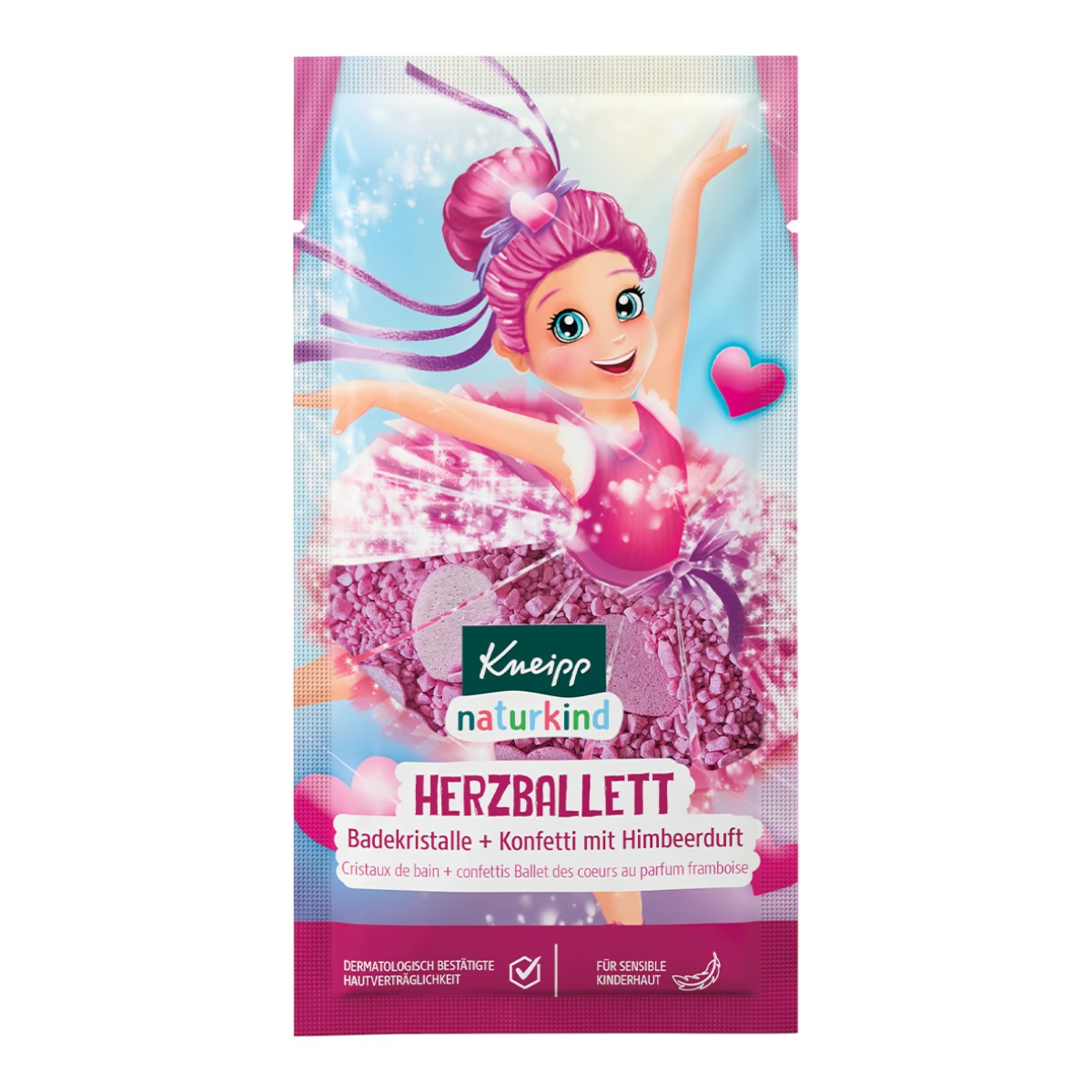 Kneipp Naturkind Balletto di Cuori Sale + Confetti da bagno al profumo di lampone