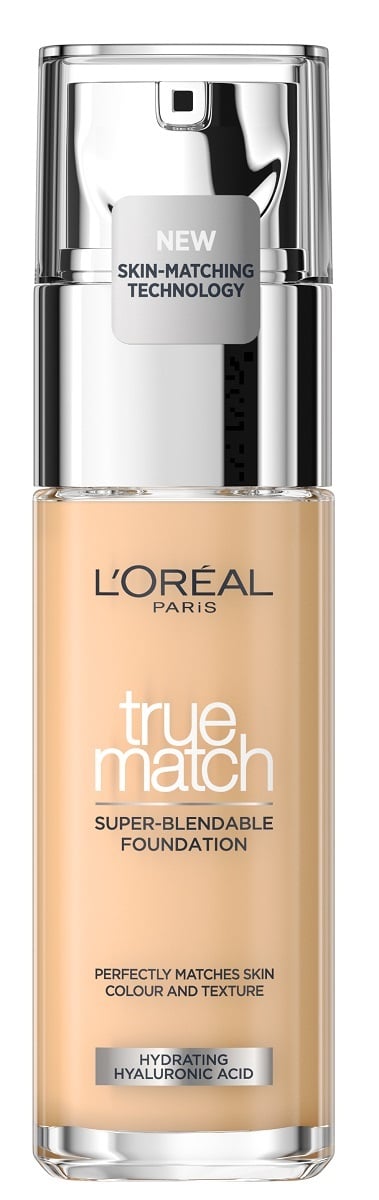 Fondotinta Liquido L'oreal Paris True Match, Cura Della Pelle Infuso Con Acido Ialuronico, Spf 17, Disponibile In 40 Tonalità, Lino Da 1, 5 N, 30 Ml (La Confezione Può Variare)