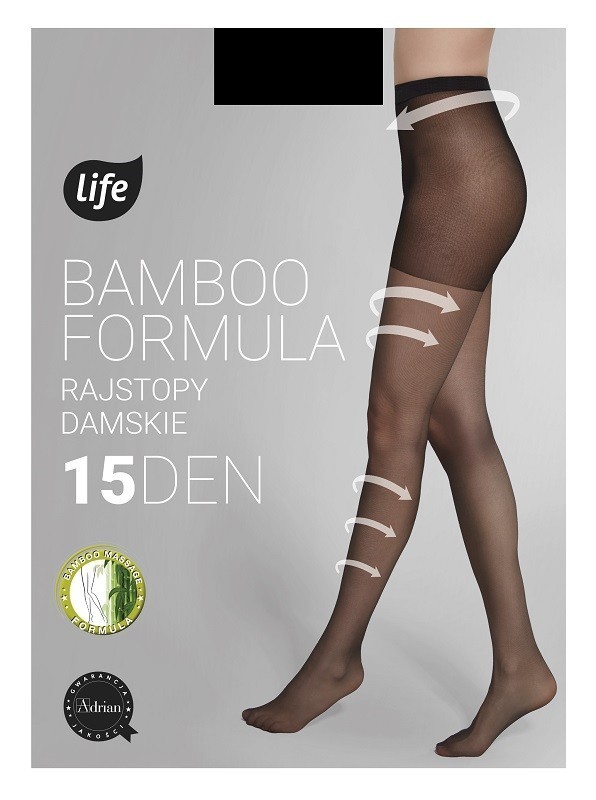 Life Rajstopy damskie Bambus Formuła 15 Den Nero