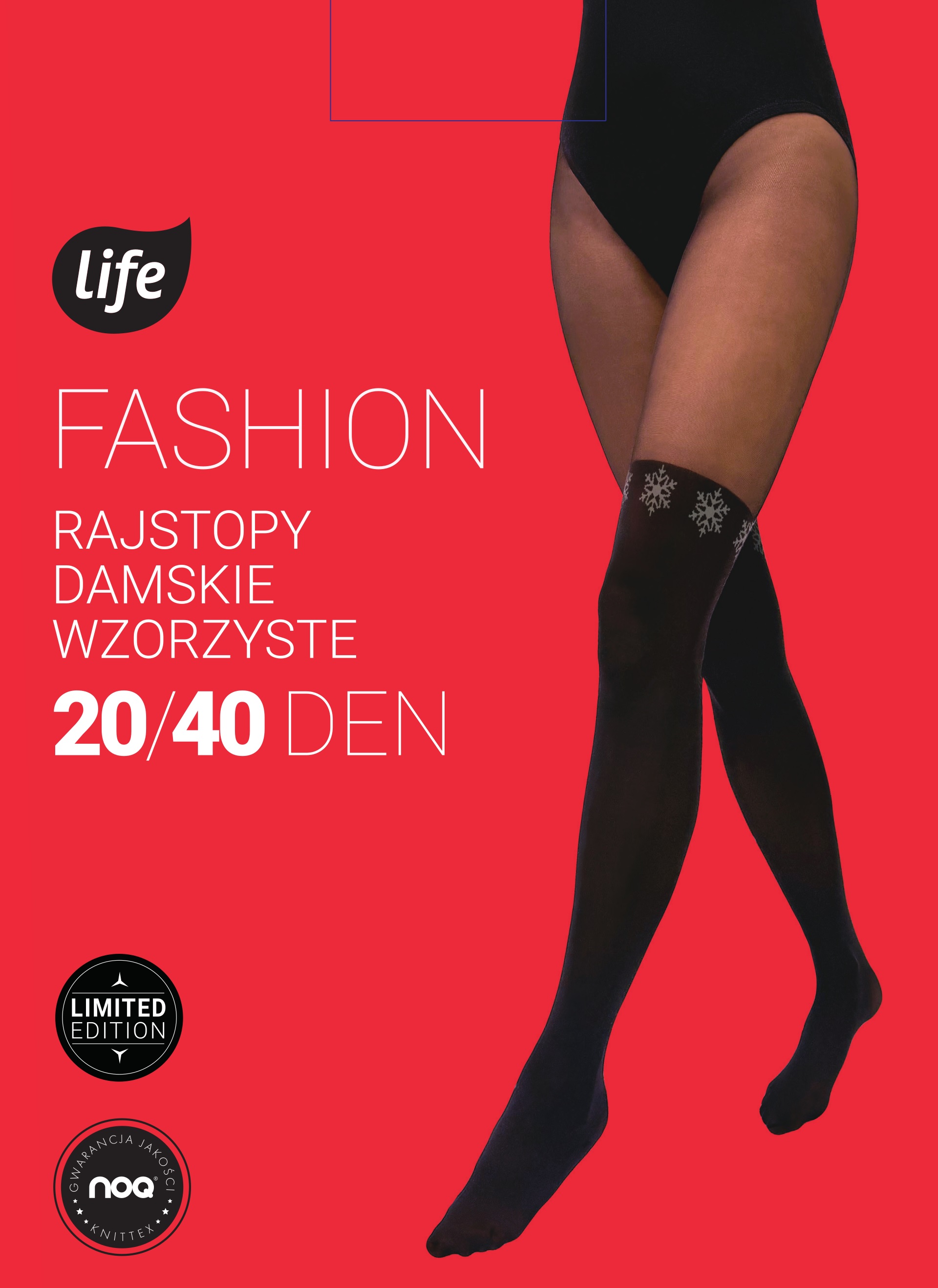 Life Rajstopy damskie wzór Śnieżynki