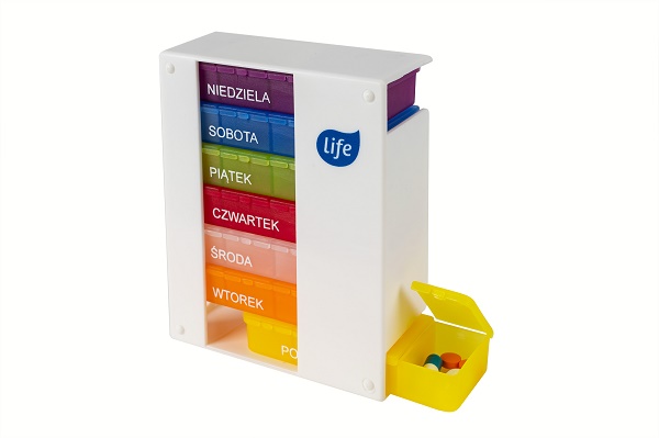 Life Cofanetto con cassetto 4 momenti della giornata cassetta per medicinali