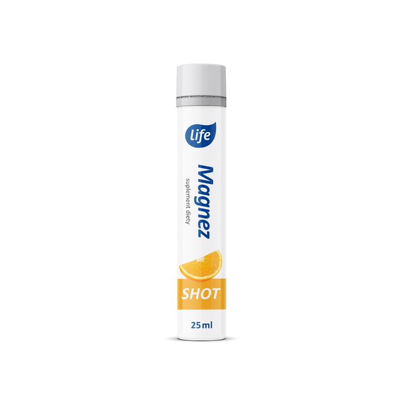 Life Magnez Chelat Shot, Płyn o smaku pomarańczowym 25 ml