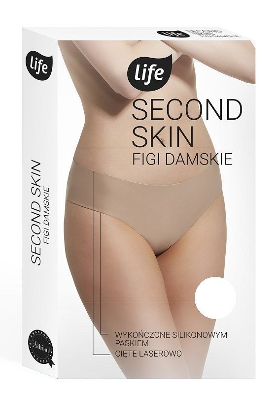 Life Figi Damskie Laserowo Cięte z Silikonem Rozm.M Bianco