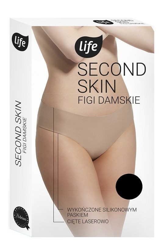 Life Figi Damskie Laserowo Cięte z Silikonem Rozm.Xl Nero