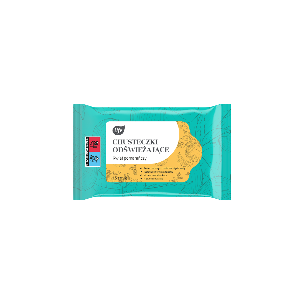 Life Chusteczki odświeżające o zapachu kwiatu pomarańczy