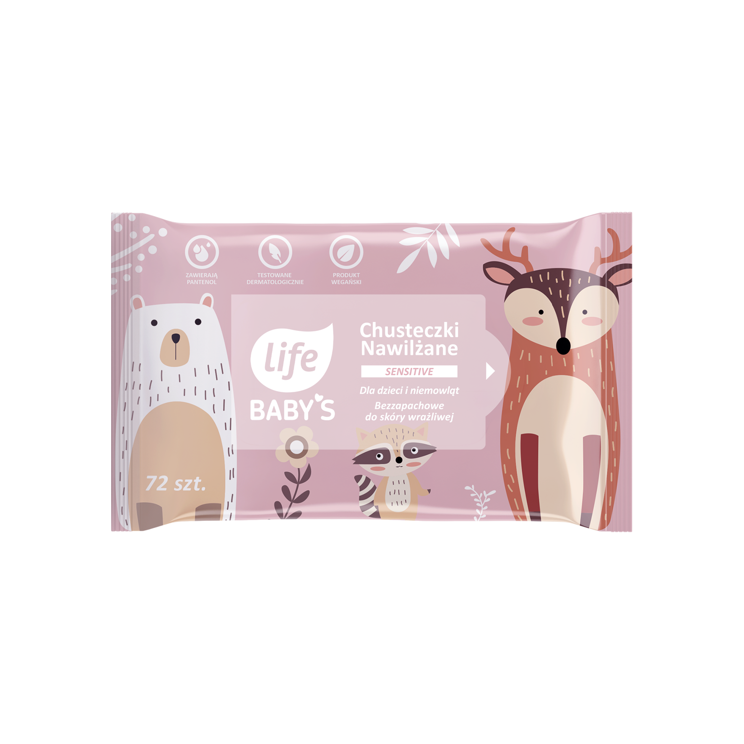 Life Baby s Chusteczki nawilżane dla dzieci i niemowląt Sensitive 72szt