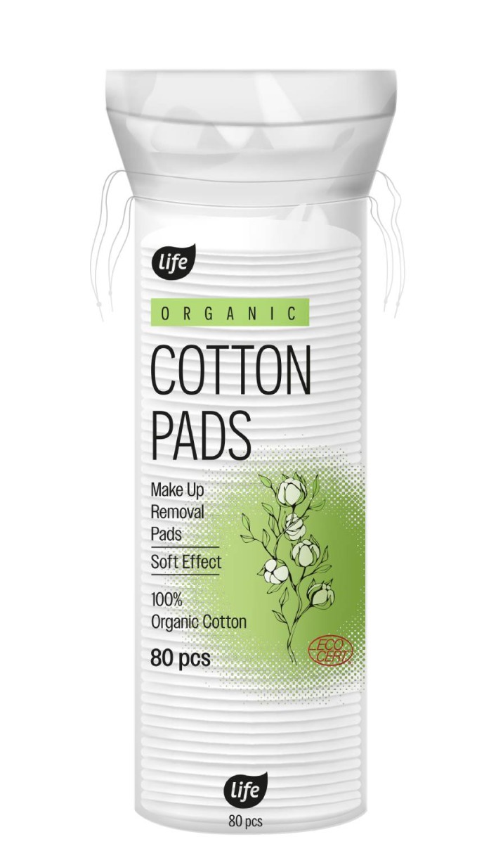 Life Ecocert Organic Płatki bawełniane, 80 szt