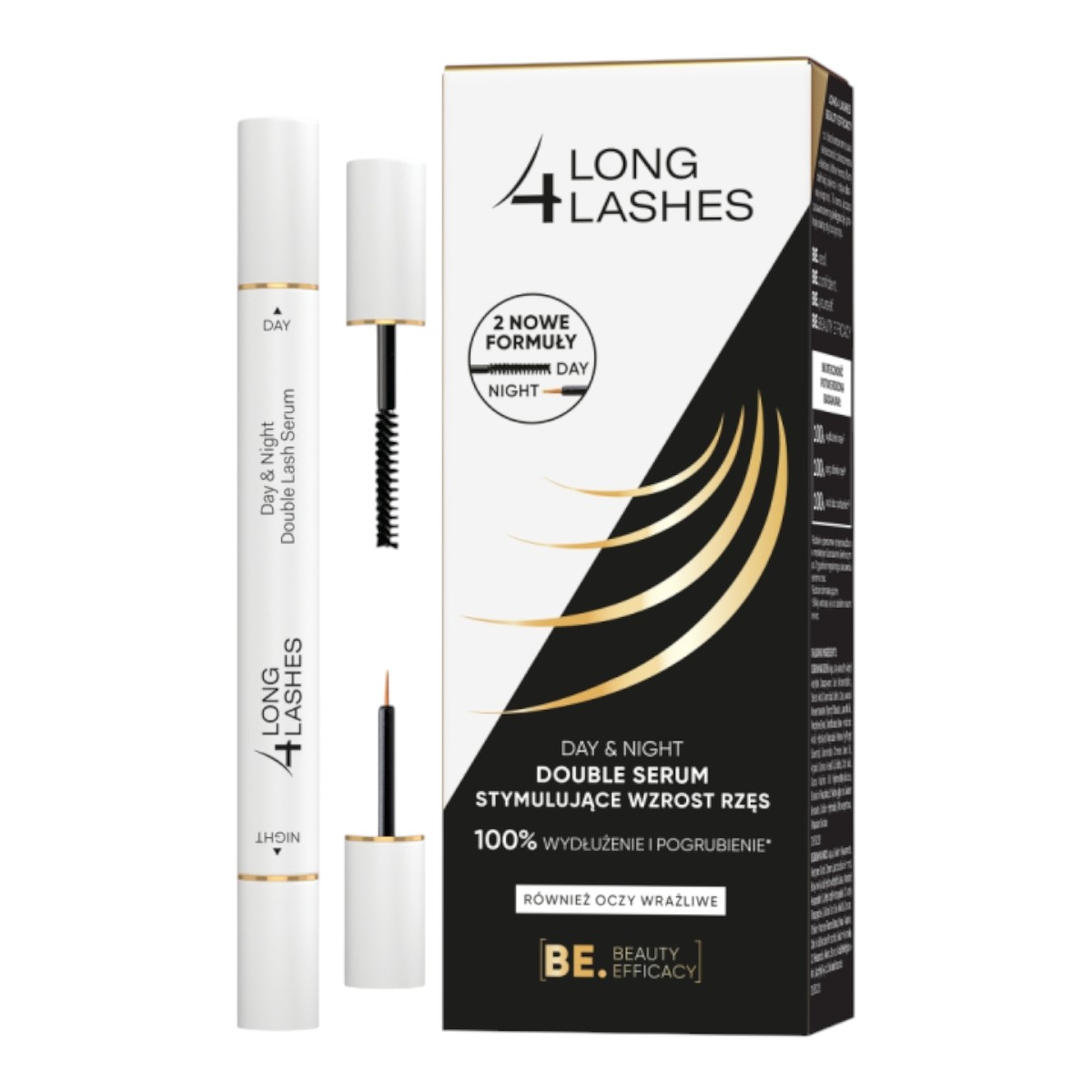 Long4Lashes Siero Giorno & Notte Doppio 2in1 stimolante crescita ciglia, 2x3ml