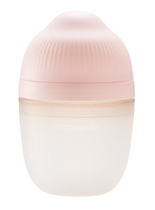 Mombella Bottiglia Anticolica Forma Seno in Silicone Old Rose, 1 pz