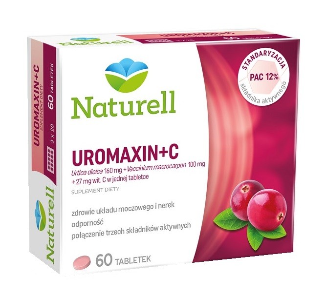 Naturell Uromaxin + C, Zdrowie układu moczowego i nerek, Tabletki