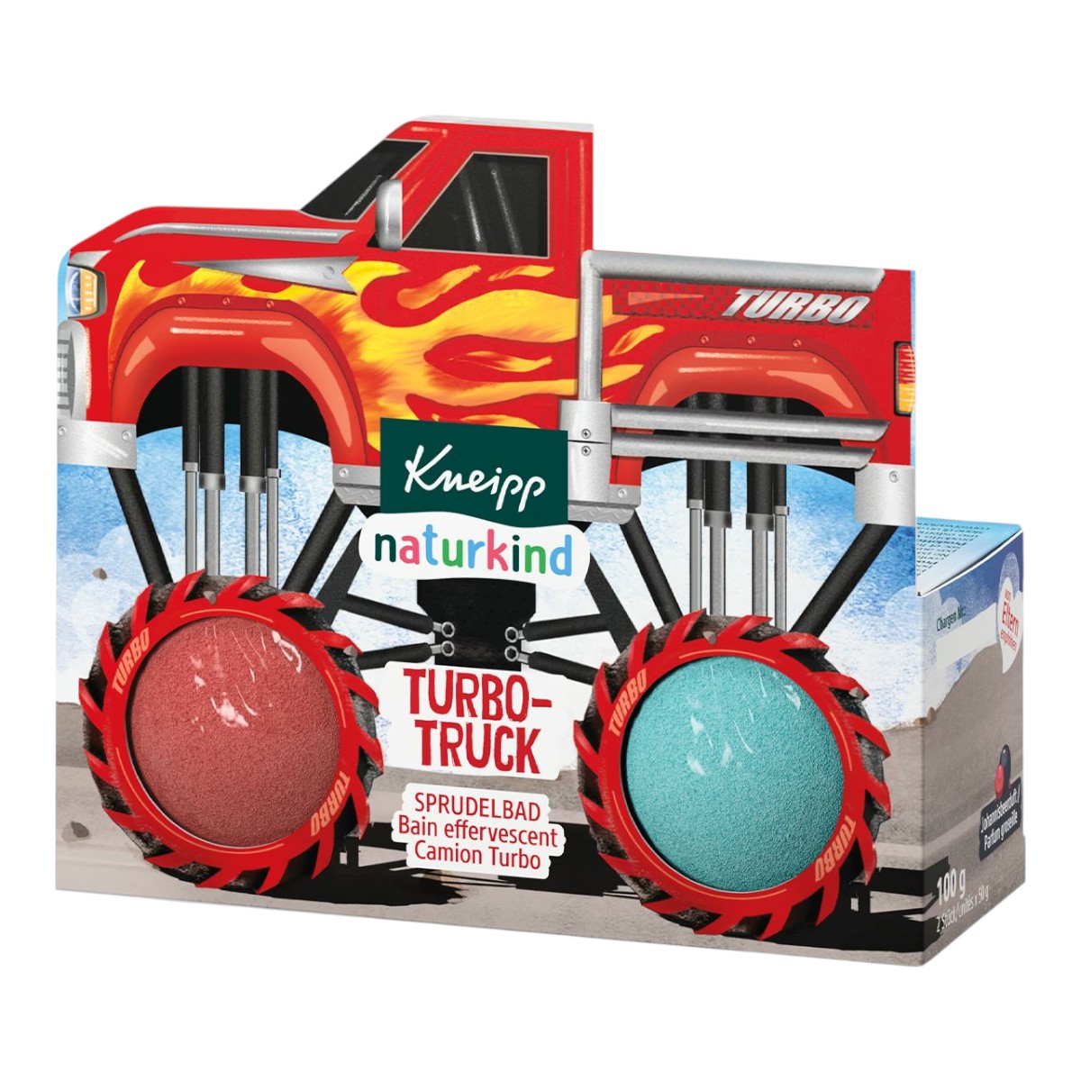 Kneipp Naturkind Turbo-Truck Musująca figurka do kąpieli o zapachu porzeczk