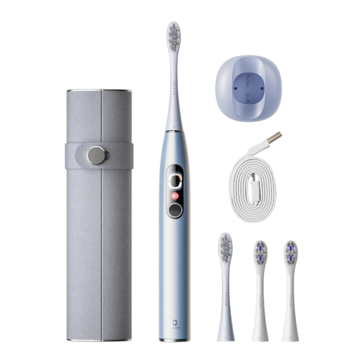 Oclean Zestaw X Pro Digital Silver 3 Końcówki + Etui
