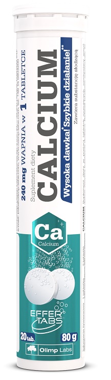 Olimp Calcium, Suplement diety z wapniem, Smak cytrynowy, Tabletki musujące