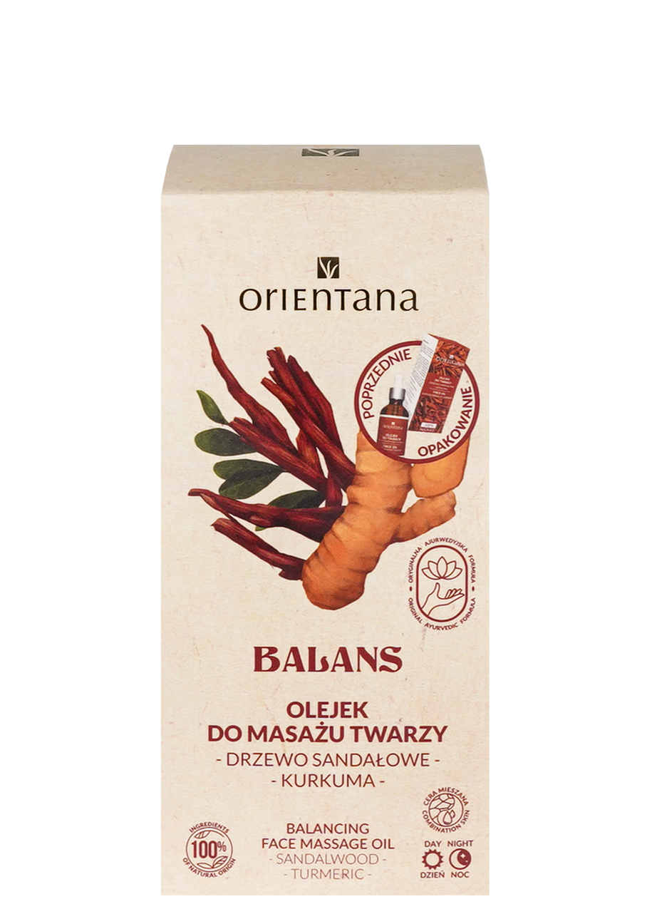 Orientana Olio Massaggio Viso Balance Legno di Sandalo e Curcuma 30 ml