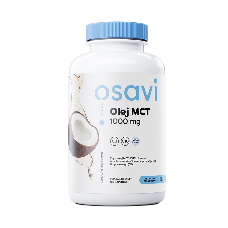 Osavi Olej MCT 1000 mg, Olej z kokosa, Kapsułki
