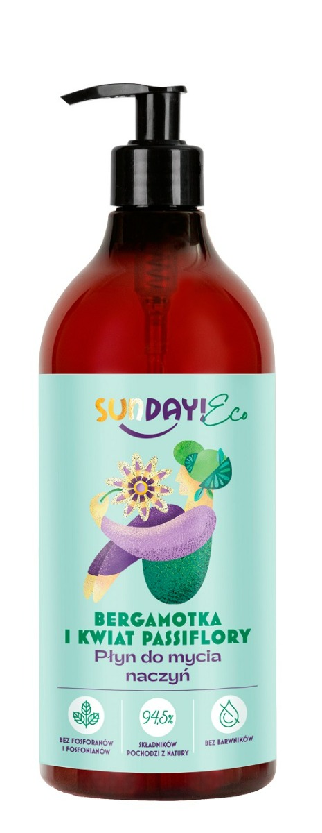 Sunday Eco Płyn do mycia Naczyń Bergamotka i Kwiat Passiflory 750 ml