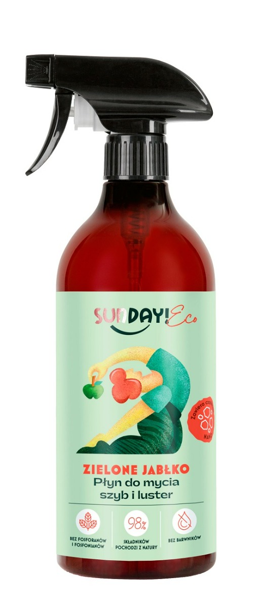Sunday Eco Płyn do mycia Szyb i Luster Zielone Jabłko 750 ml