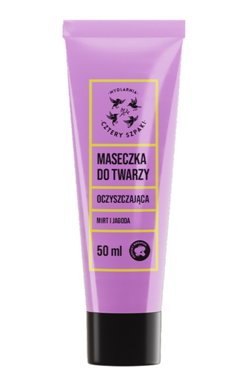 Mydlarnia Cztery Szpaki Oczyszczająca maseczka do twarzy Mirt i Jagoda 