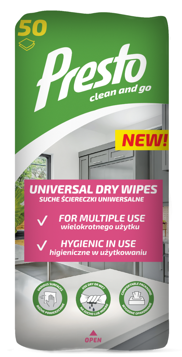 Presto Salviettine Universali Asciutte Flow Pack 50 pz