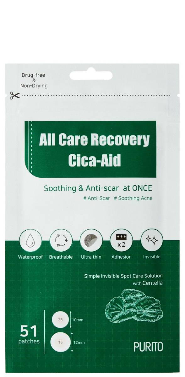 Purito All Care Recovery Cica-Aid Cerotti Cica Correttivi per Imperfezioni 51 pz