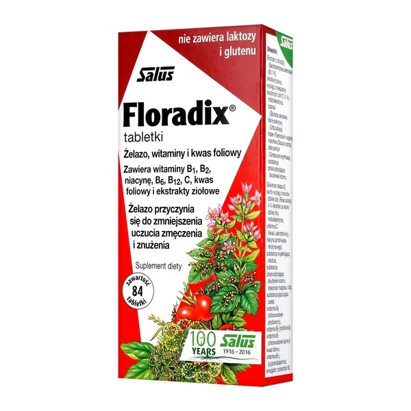 Floradix, Suplement diety z żelazem i witaminami, Tabletki
