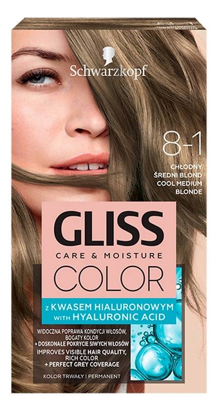 Schwarzkopf Gliss Color 8-1 Chłodny Średni Blond