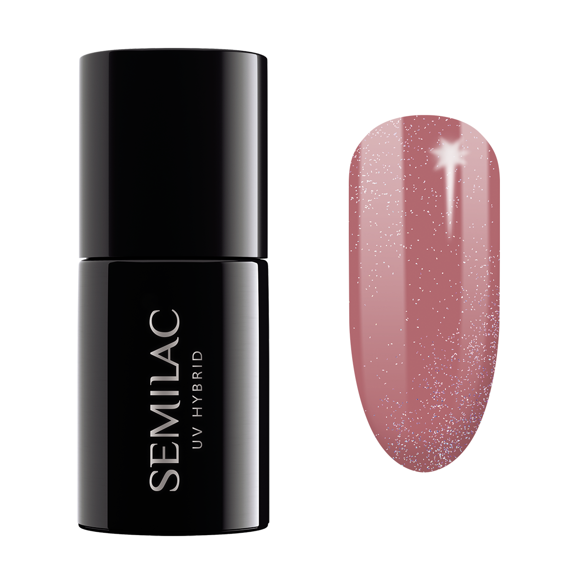 Semilac UV Hybrid Lakier hybrydowy, 321 Shimmer Dust Caramel Shimmer Dust Caramel 7 ml