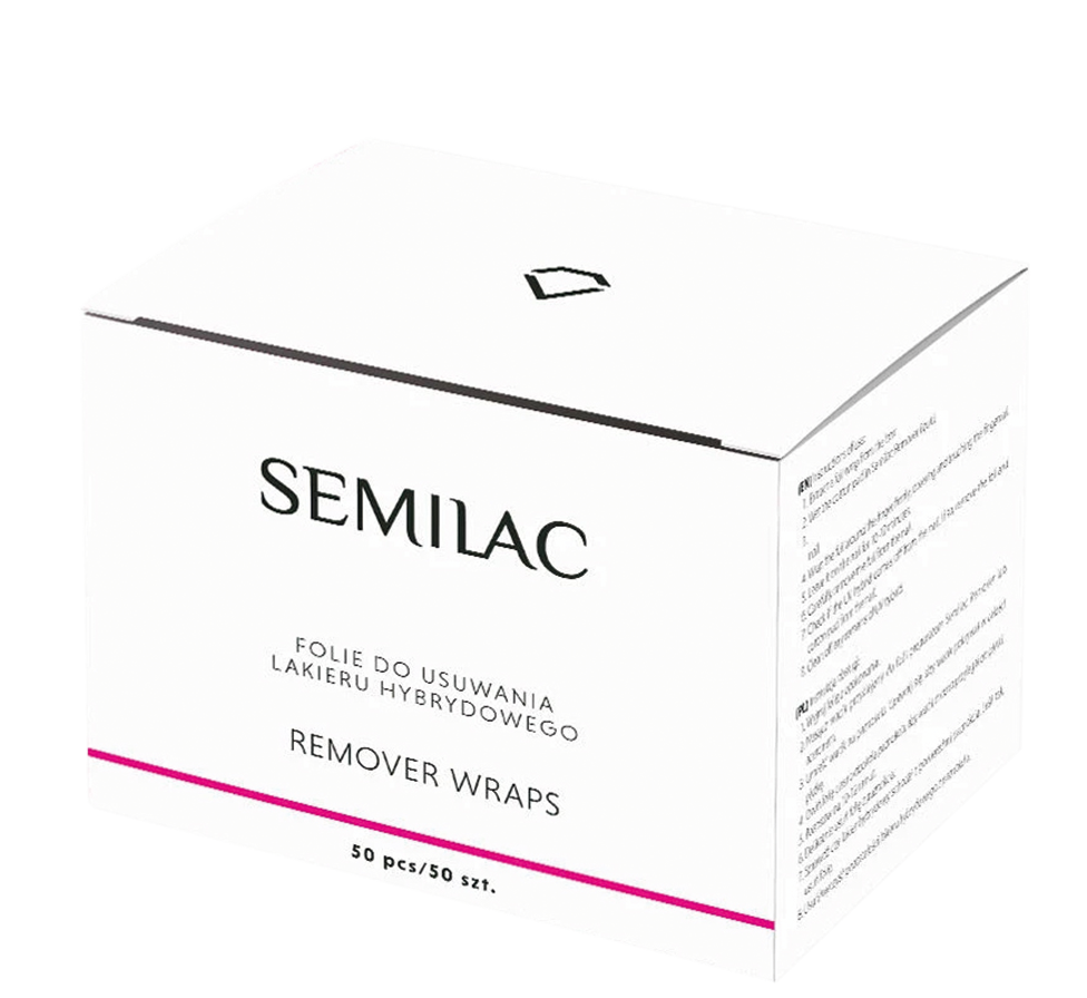 Semilac Remover Wraps Folie do usuwania lakieru hybrydowego 50szt
