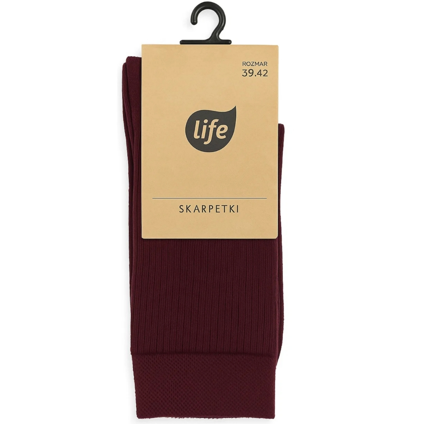 Life Skarpety damskie prążek bordo 39-42