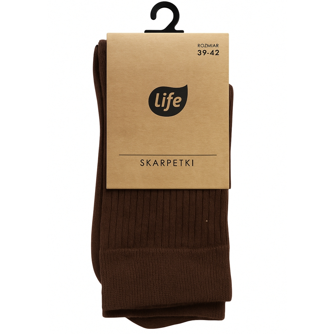 Life Skarpety damskie prążek brąz 35-38