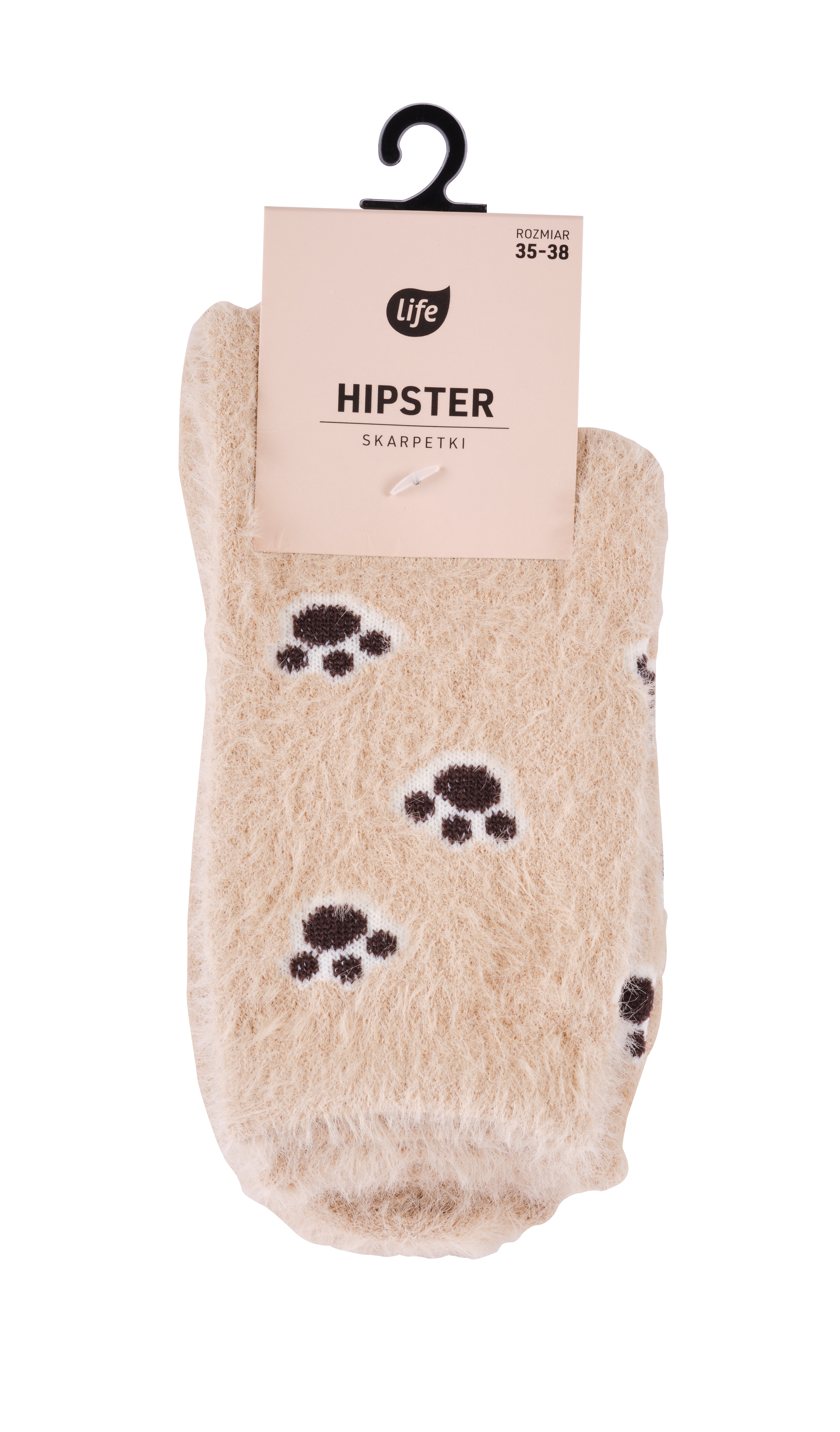 Life Hipster Pluszowe skarpetki damskie, Łapki pieska, 39-42
